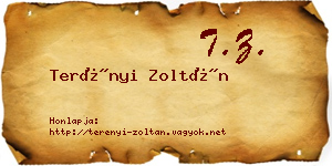 Terényi Zoltán névjegykártya